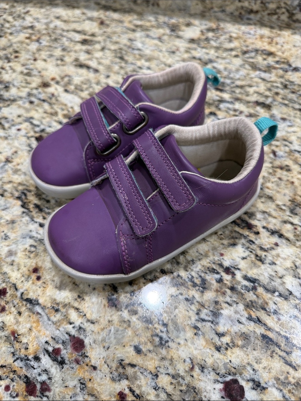 Ten Little Purple Hook-and-Loop Sneakers